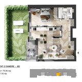 Pipera Plaza, apartament 2 camere, gradina privata, bloc finalizat